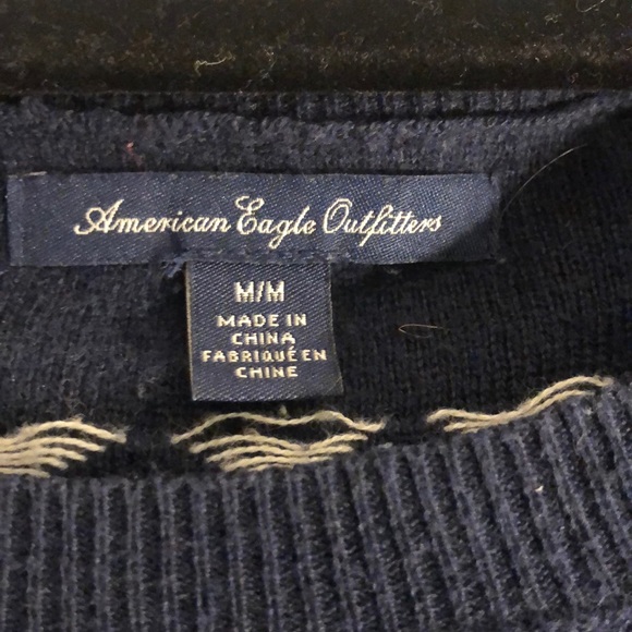 American Eagle Blue & White Striped Sweater (M) - Picture 2 of 5
